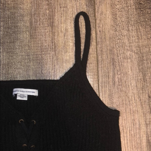 AE Ribbed Front Lace Up Sweater Tank - Picture 4 of 5